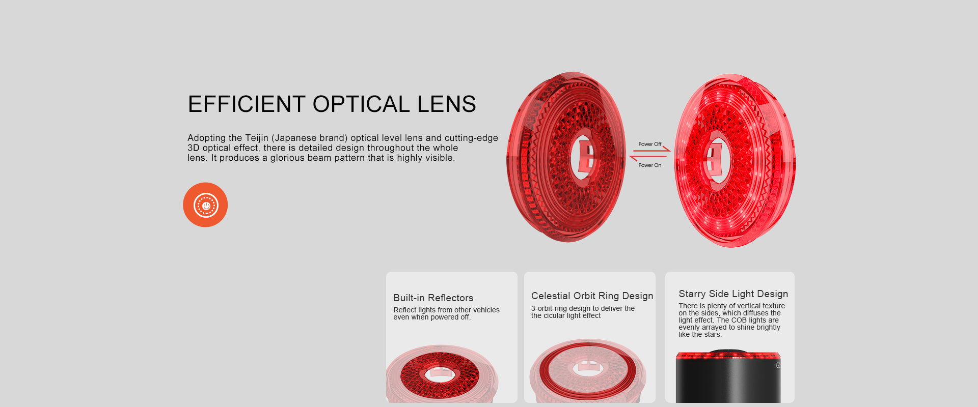 Gaciron Brake Sensor Rear Light [sz:100 Lumen]